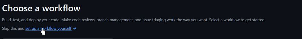 Set up a workflow yourself